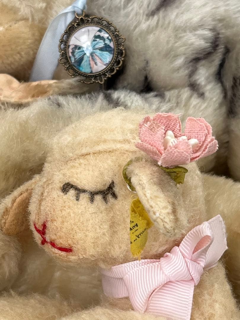 アンティーク/ヴィンテージSteiffシュタイフうさぎ猫羊ぬいぐるみテディベア