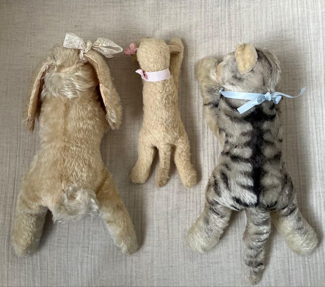 アンティーク/ヴィンテージSteiffシュタイフうさぎ猫羊ぬいぐるみテディベア