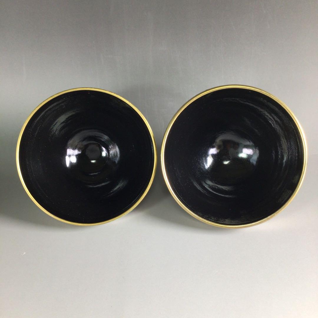 Ｒ３５１　茶碗　十客　『橋本永豊造』『色変わり青海波文』『数茶碗』　共箱茶道具