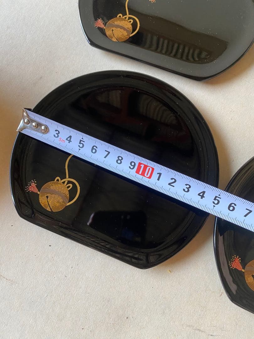 輪島塗　半月皿　長井幸夫　5枚　銘皿　菓子皿　茶道具