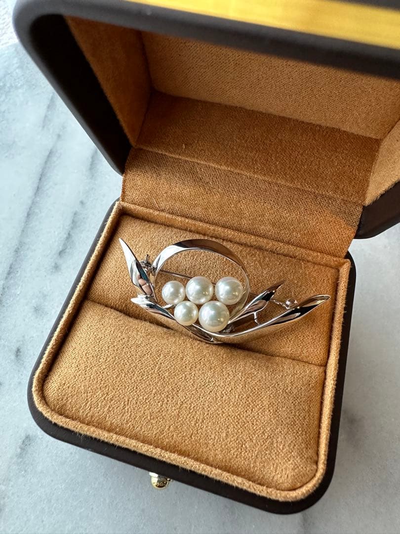 【超美品】ミキモトパールブローチシルバー