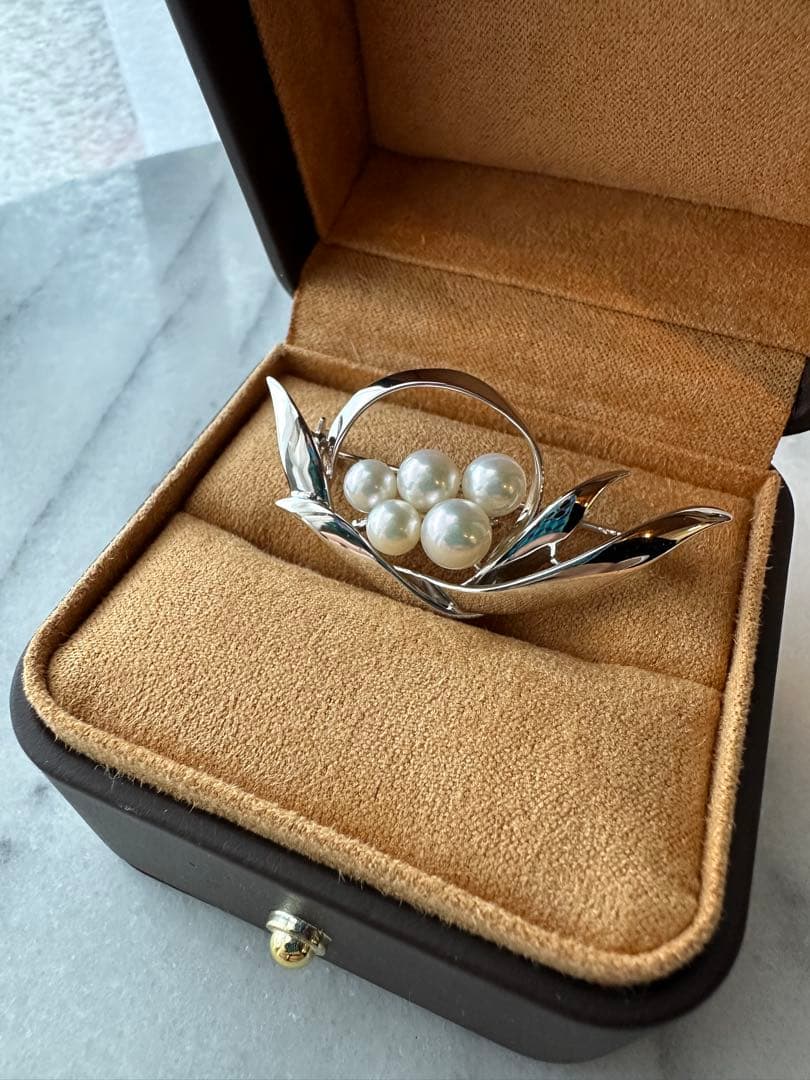 【超美品】ミキモトパールブローチシルバー