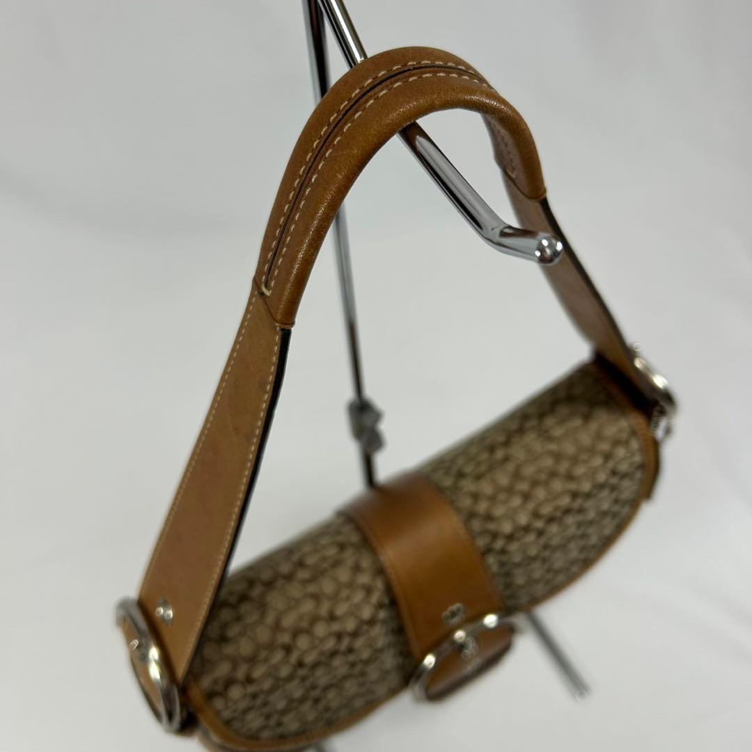 【美品】コーチ 6818 ソーホー シグネチャー ジャガー ワンハンドバッグ 茶