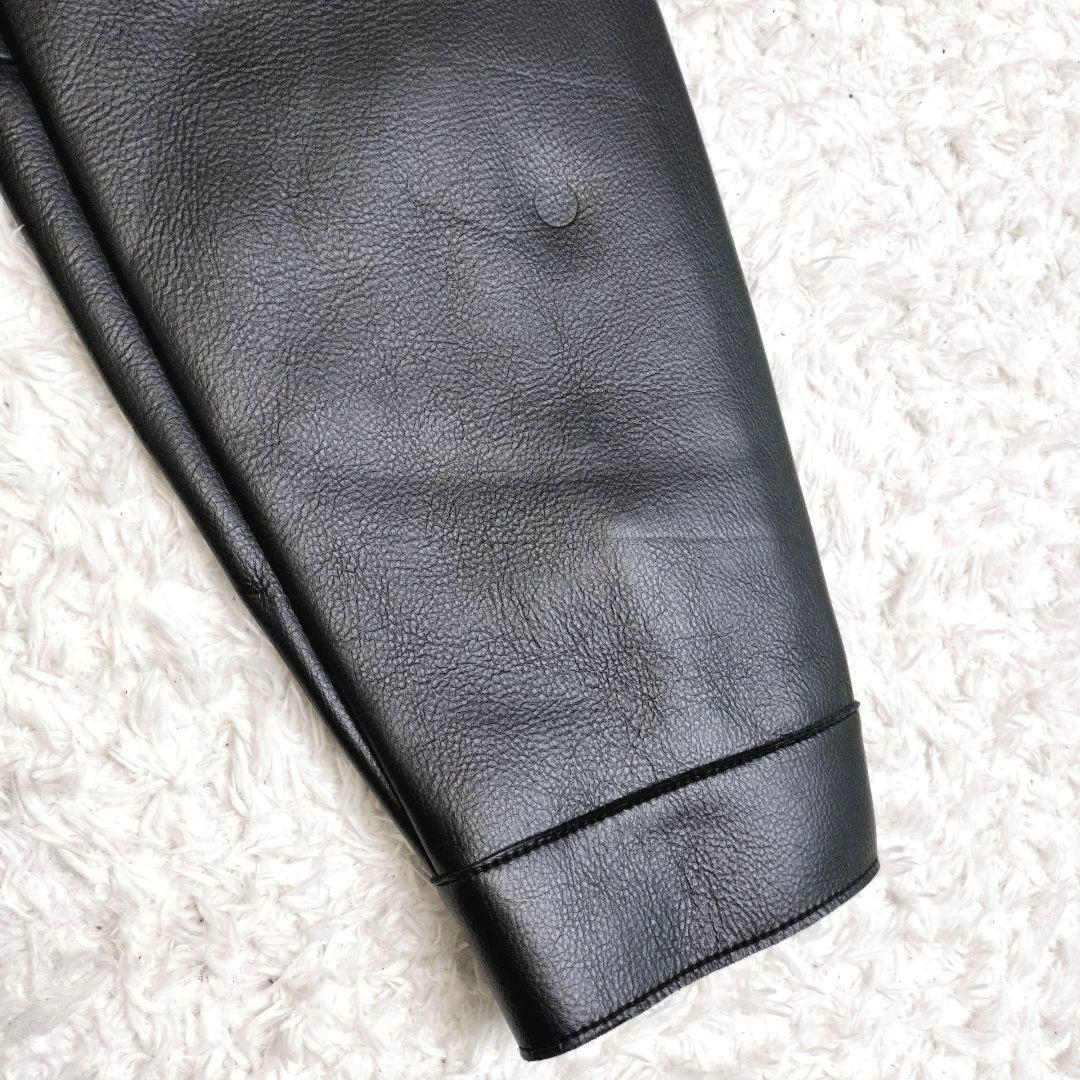 ZARA　ザラ　レザージャケット　大きいサイズ　ジップ　ライダース　短丈