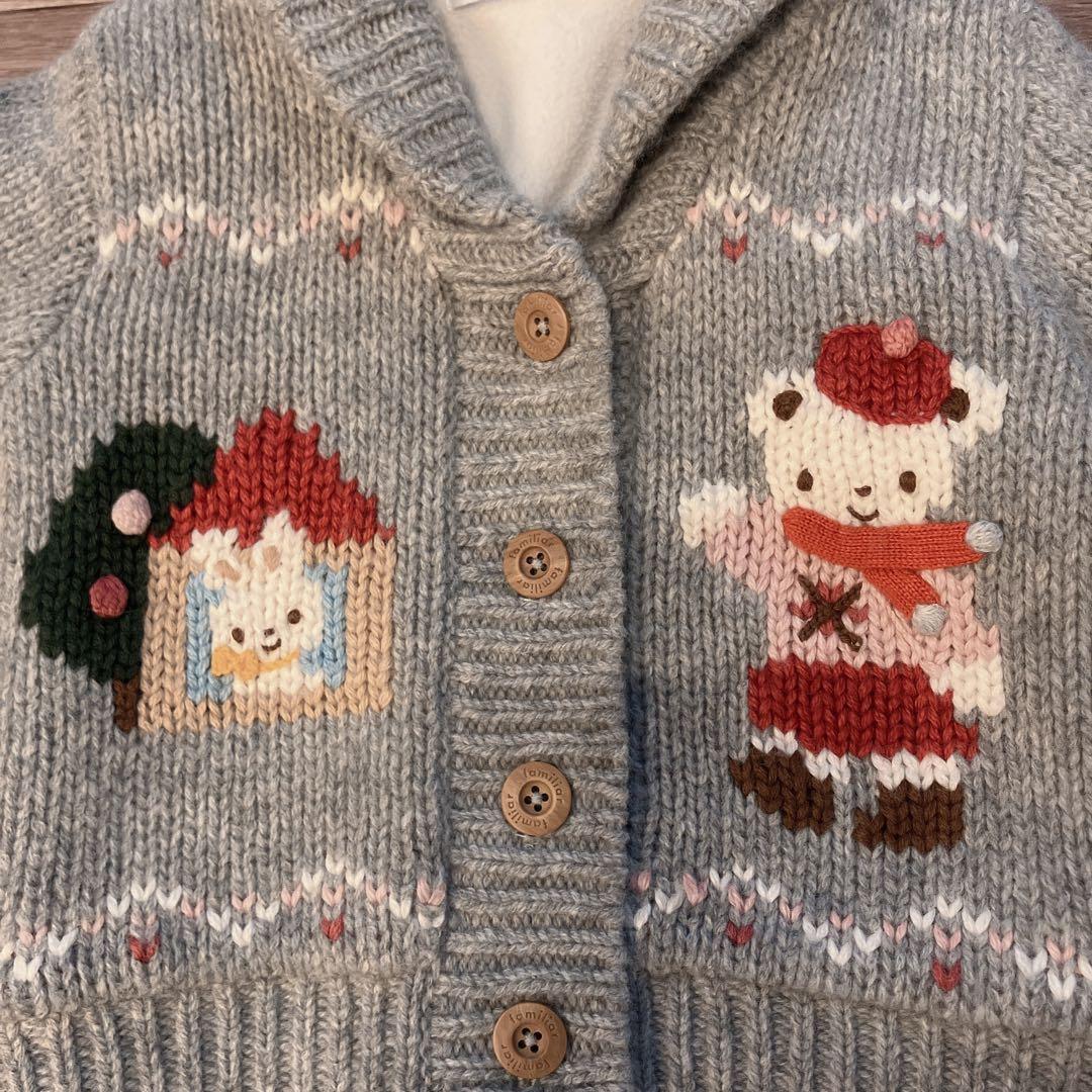 やっちゃんママ！美品⭐︎familiar カウチンジャケット　サイズ80