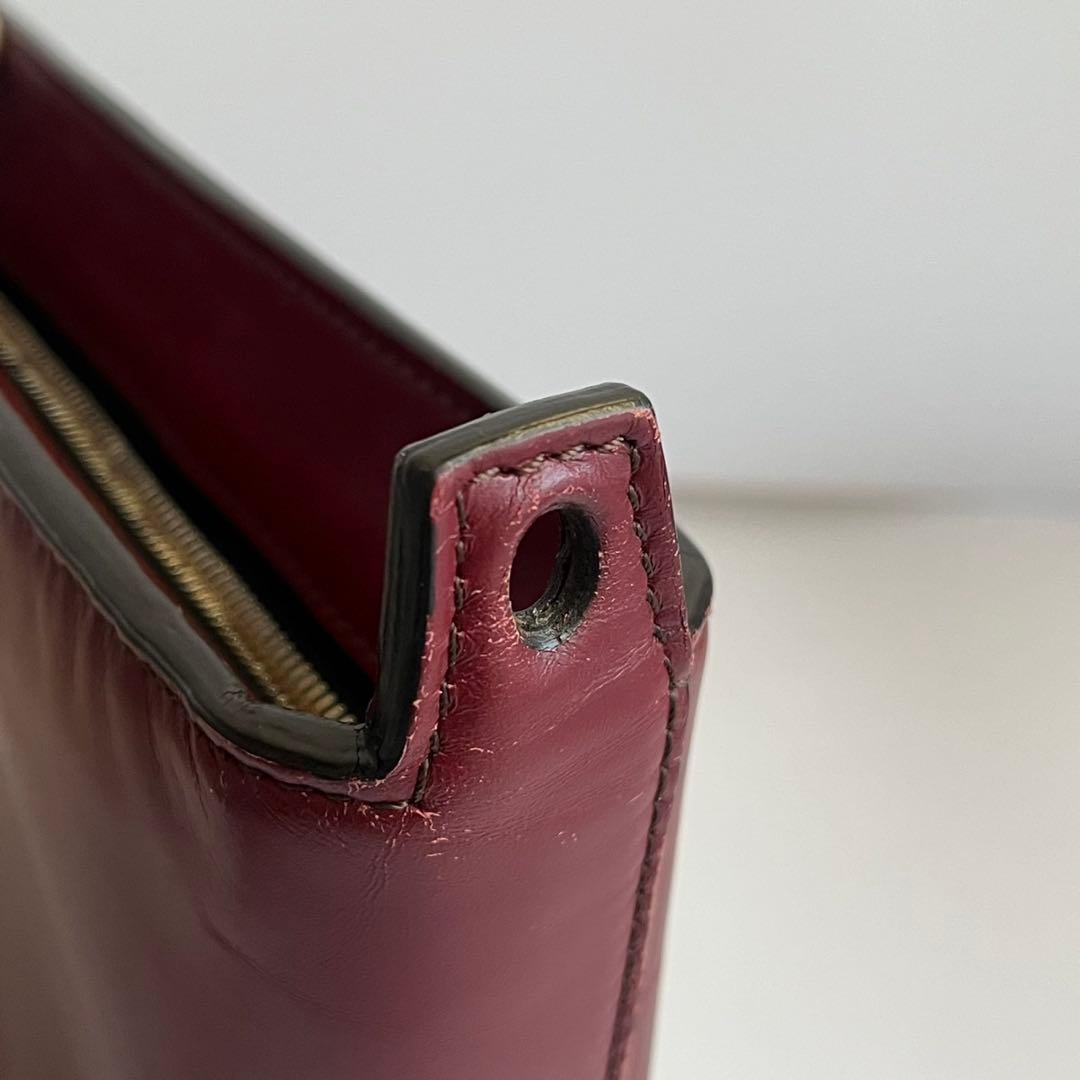 極美品✨　MARNI マルニ　ショルダーバッグ　バケツバッグ　レザー　赤系