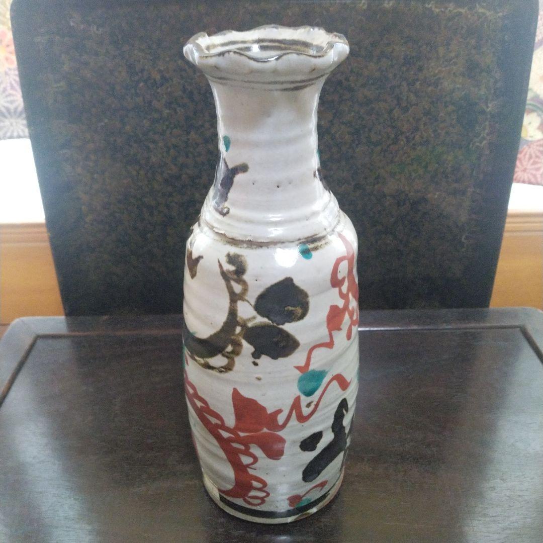 NO254 佐藤敏　京焼き　絵付け花瓶