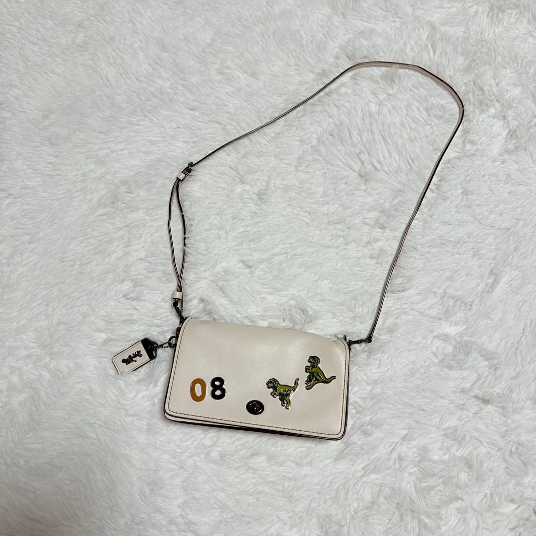 coach コーチ レキシー 恐竜 ショルダーバッグ ホワイト