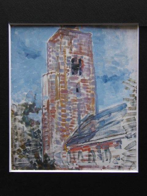 ピート・モンドリアン、『ドンブルフの教会』、希少な画集より、新品高級額・額装付