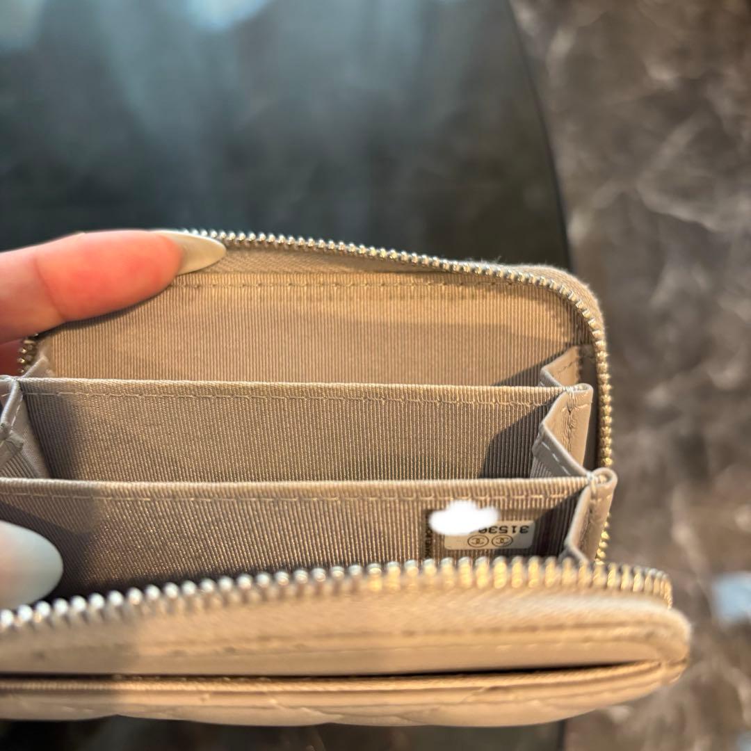 CHANEL グレー　ミニ財布　ケース　パース