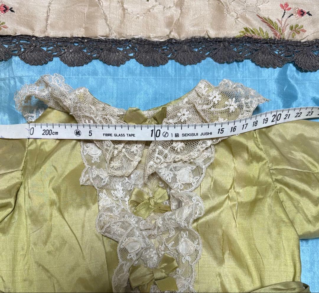 セール中　アンティークビスクドール ドレス　大きいドール用　ボネセット