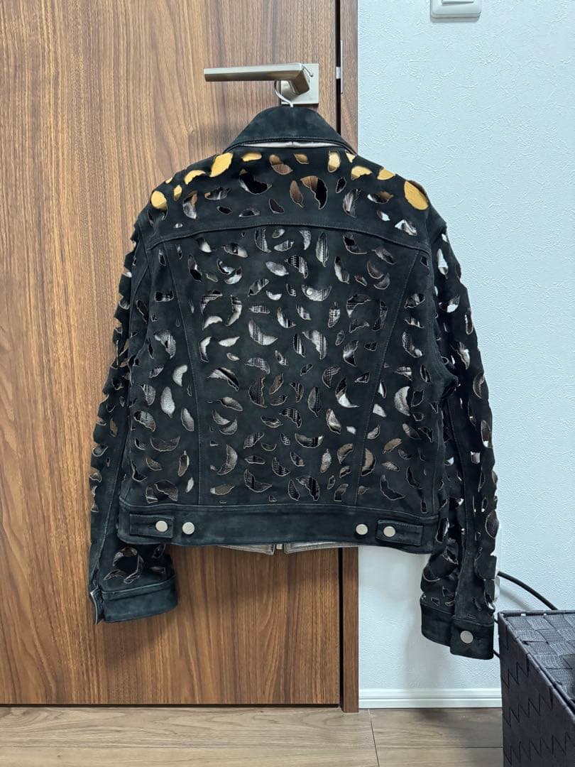 ジャケット・アウター MASU 24SS WINGCUT LEATHER TRUCKER JACKET