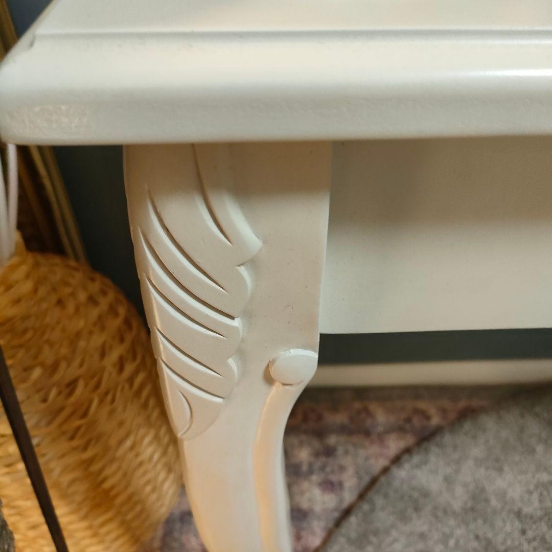 コンソールデスク アンティークホワイト 姫系家具 パイン材