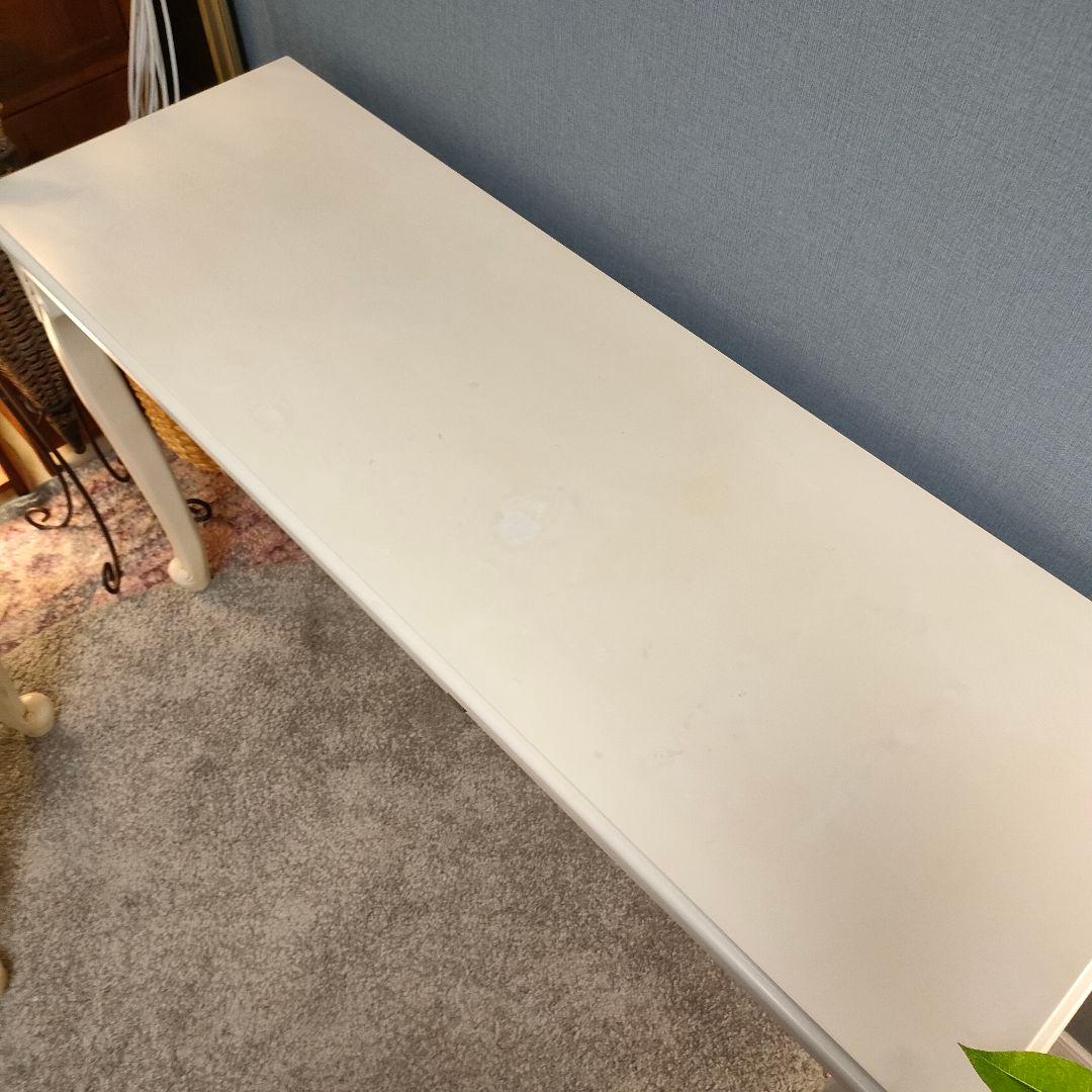 コンソールデスク アンティークホワイト 姫系家具 パイン材