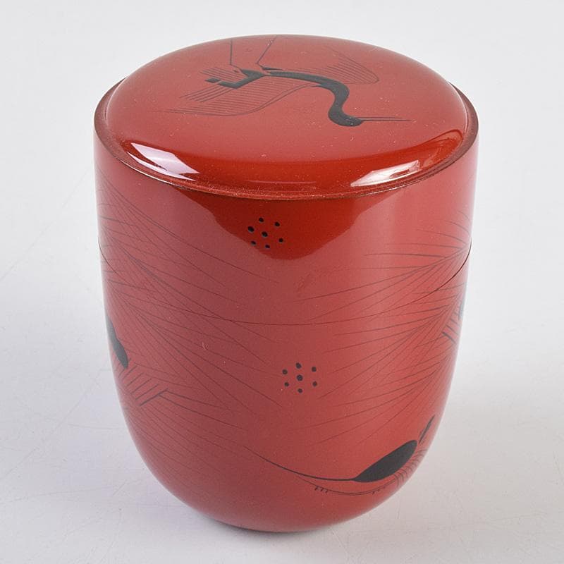 茶道具　山中塗　道場宗廣作　玄々斎好　曙棗　共箱　M　R9226