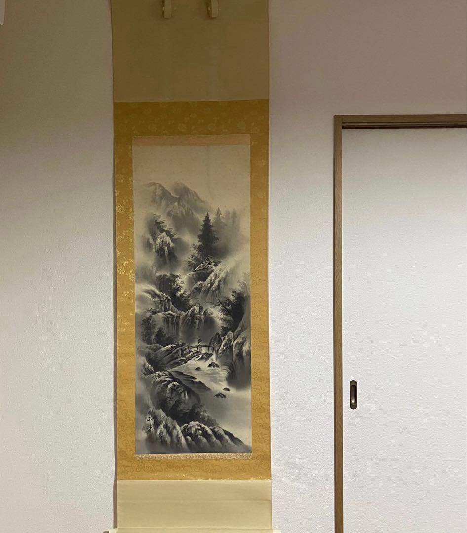 【まとめ売り】掛け軸　松上鶴　小墨山水　松鶴