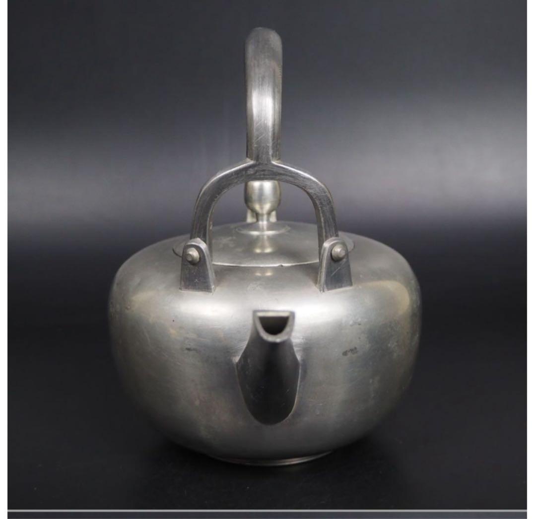 送料無料　明治時代　『錫萬』造　錫製銚子　酒器　①