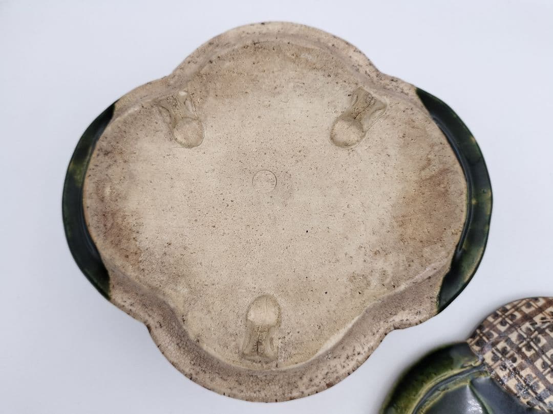 b104 食篭 織部 松本鉄山 木箱 茶道具 古物 喰籠　表千家