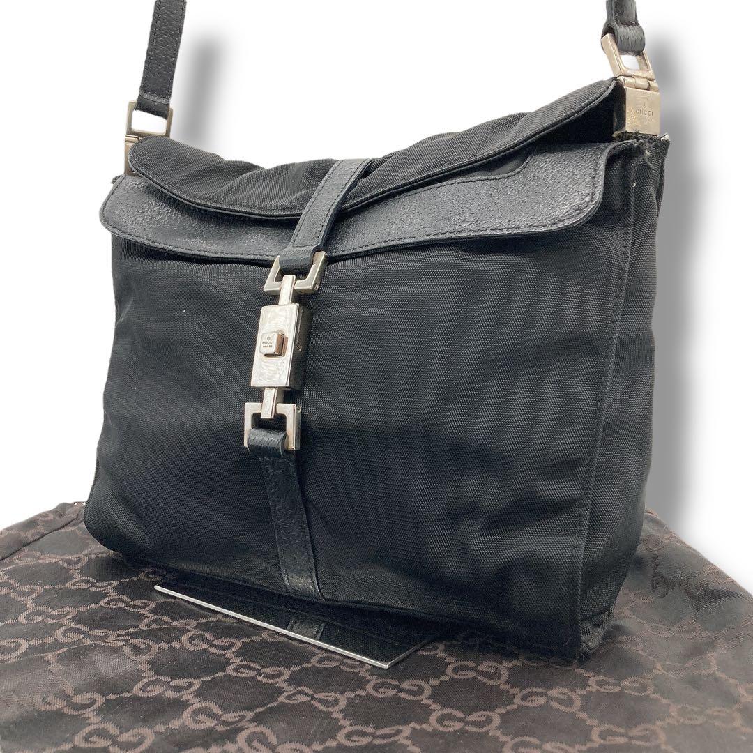 グッチ ハンドバッグ ワンショルダー ジャッキー ブラック レザー