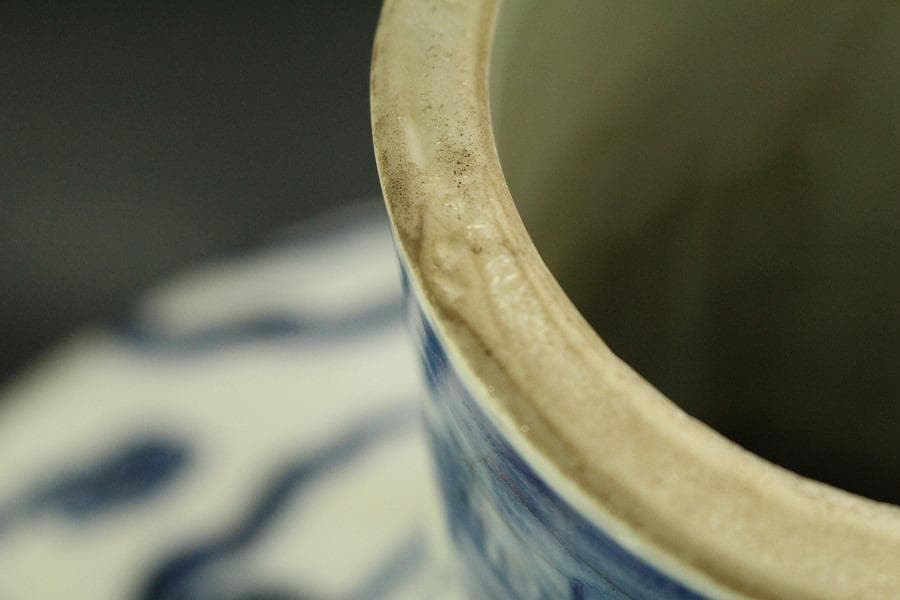 中国美術 青花 纏龍紋 天球瓶 高42cm(LC598)