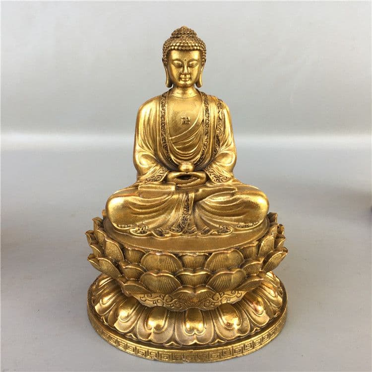 仏教美術 仏像 西方三聖仏像 家内 供養 銅 工芸品 置物