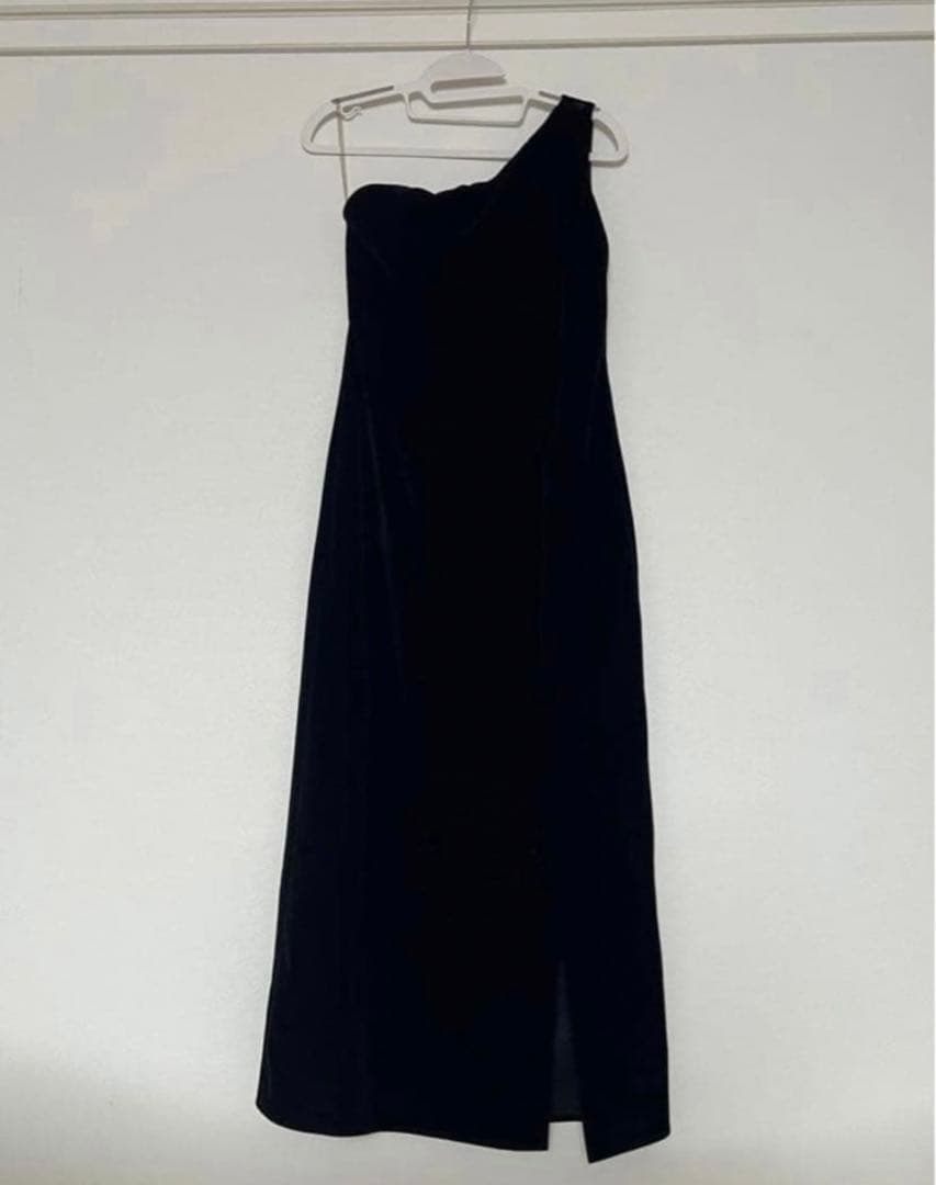 試着のみ【Leja 】アシンメトリーティアードフリル3WAYベロア 3点セット