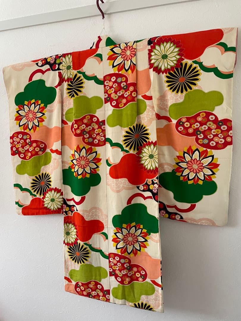 七五三　小さめ7歳さん〜6歳　アンティークお着物セット　半幅帯コーデ