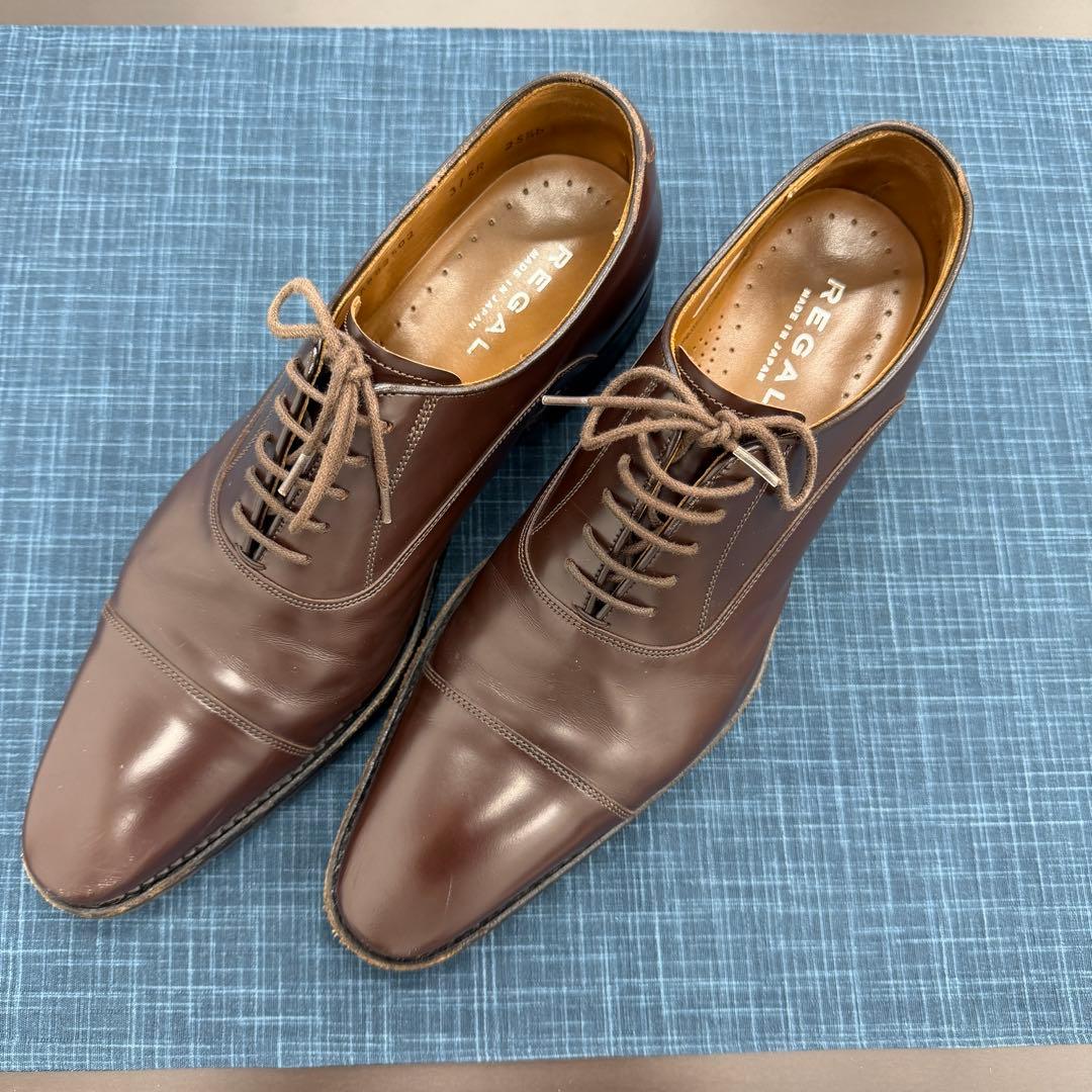 美品 リーガル 315R ストレートチップ 25.5 ブラウン