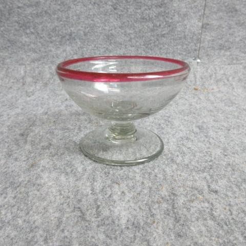 赤縁のガラス氷皿 [B28175]