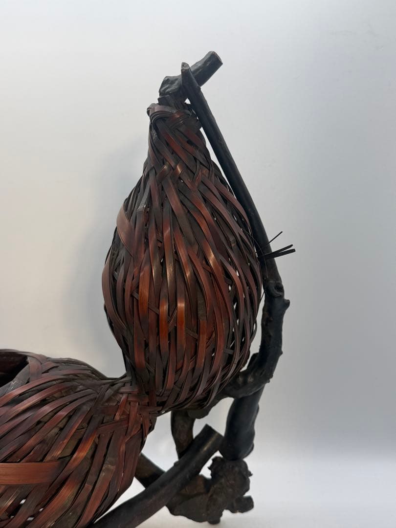 時代　竹製　瓢箪型花入　茶道具　送料込み260117