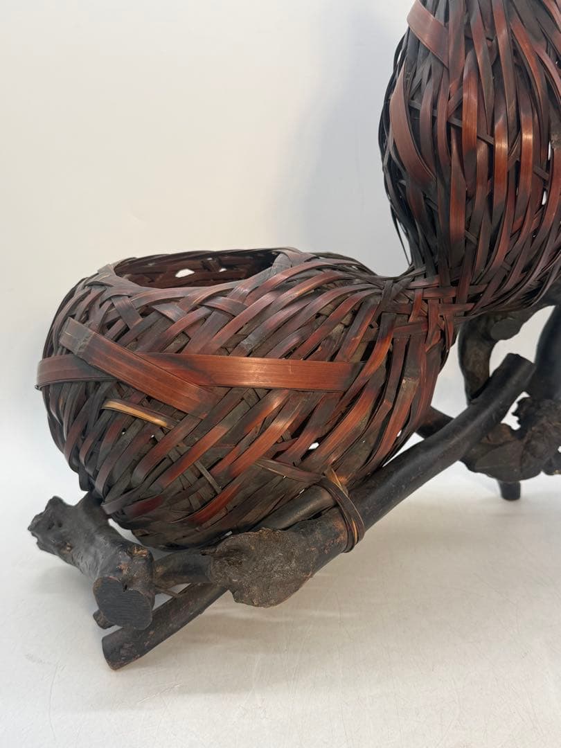 時代　竹製　瓢箪型花入　茶道具　送料込み260117