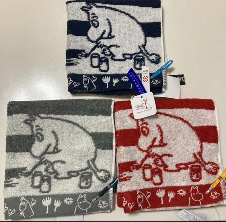 確認用　3枚セット　ムーミン　ハンドタオル　タオル美術館