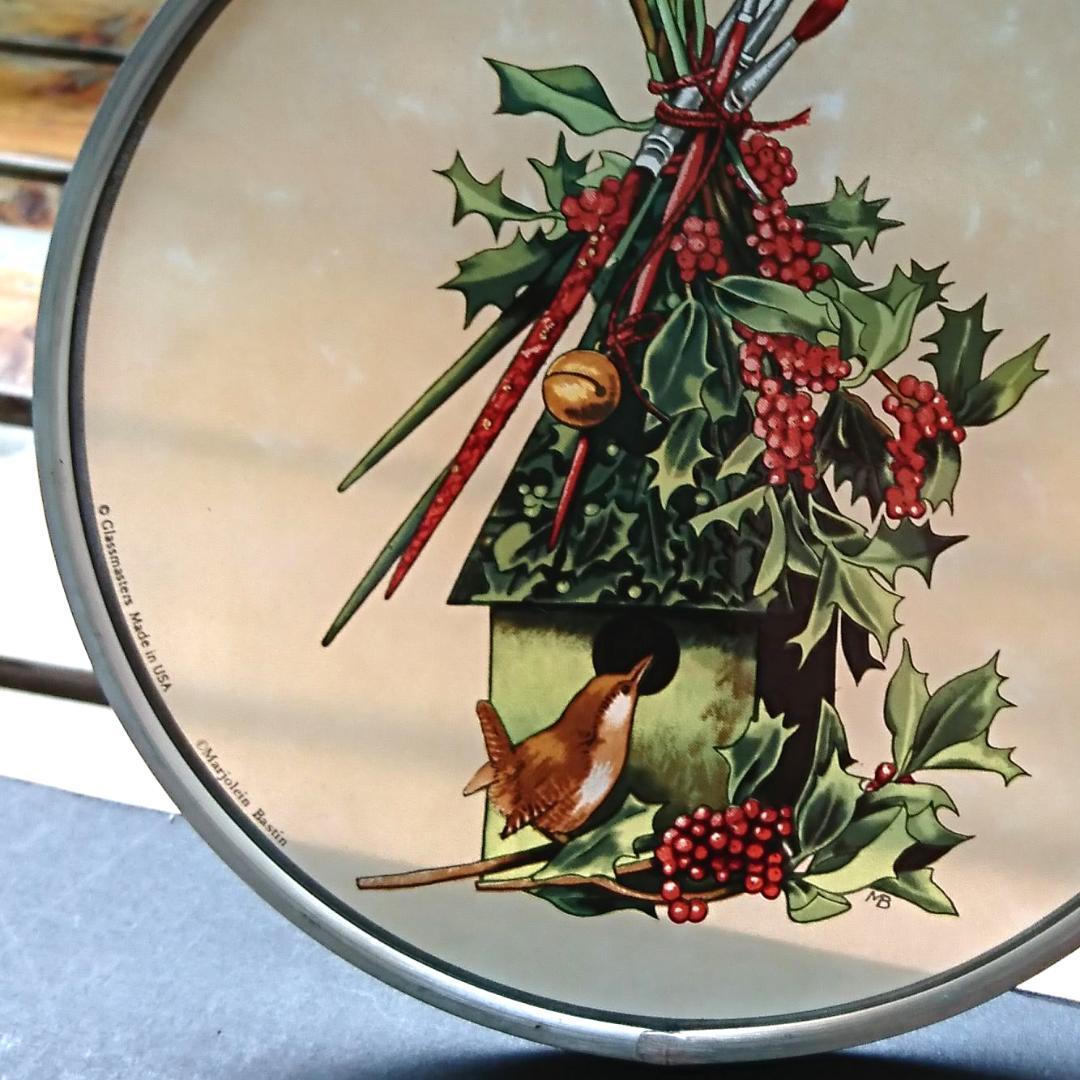 新品バスティン ステンドグラスHollyヒイラギ グラスマスターズ社 クリスマス