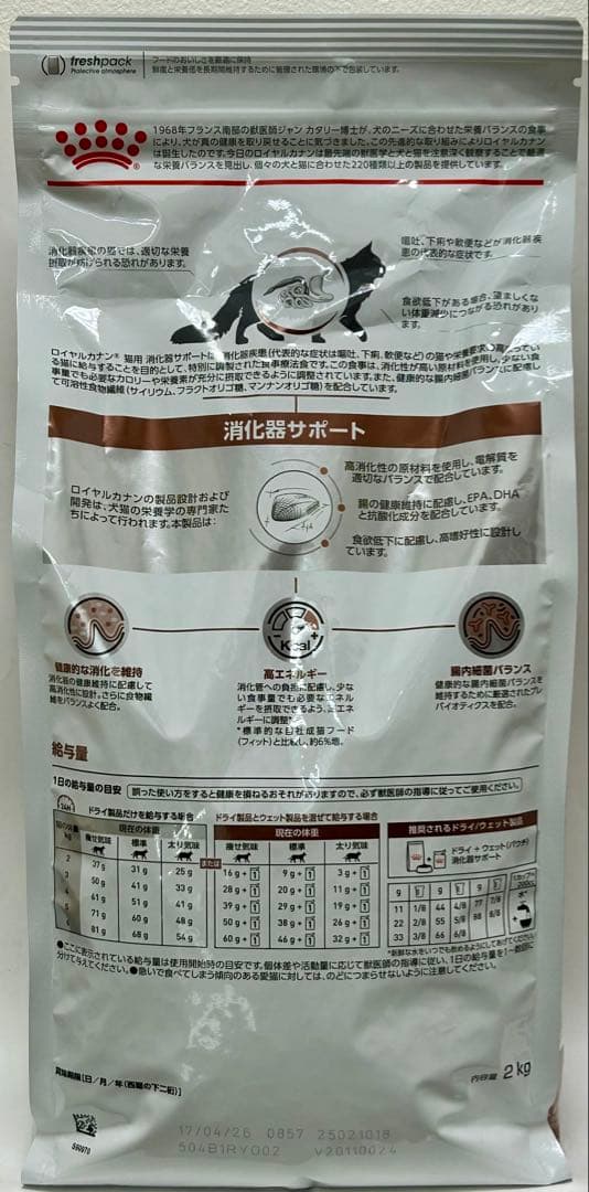 ロイヤルカナン 猫用 消化器サポート 2kg 1袋