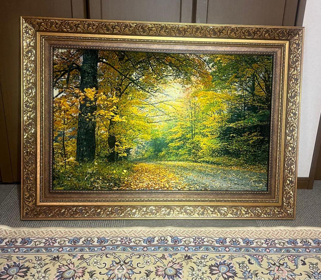 ペルシャ絨毯　絵画絨毯　手織り　タペストリー　横860✖️縦555㎜