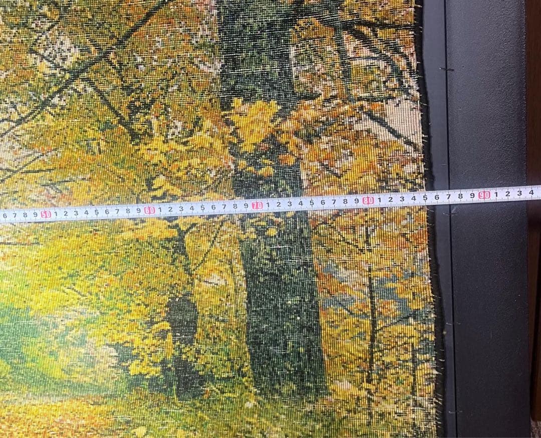 ペルシャ絨毯　絵画絨毯　手織り　タペストリー　横860✖️縦555㎜