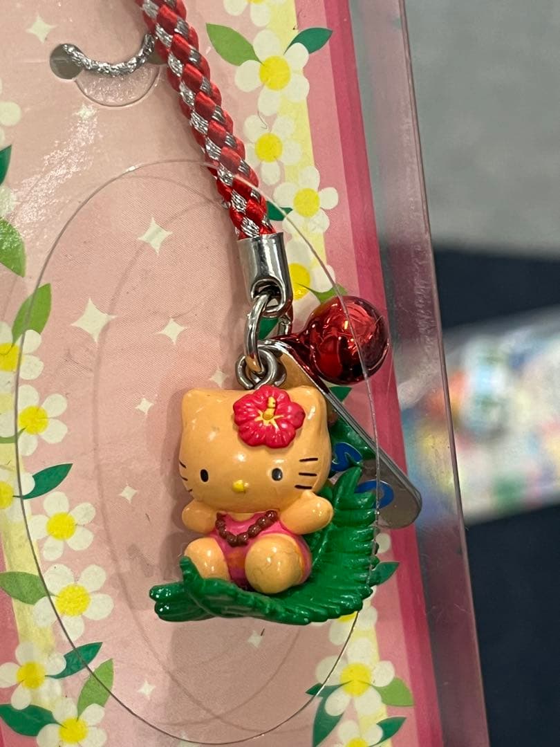 レア 限定 根付け ハローキティ ハワイ ストラップ　日焼けキティ