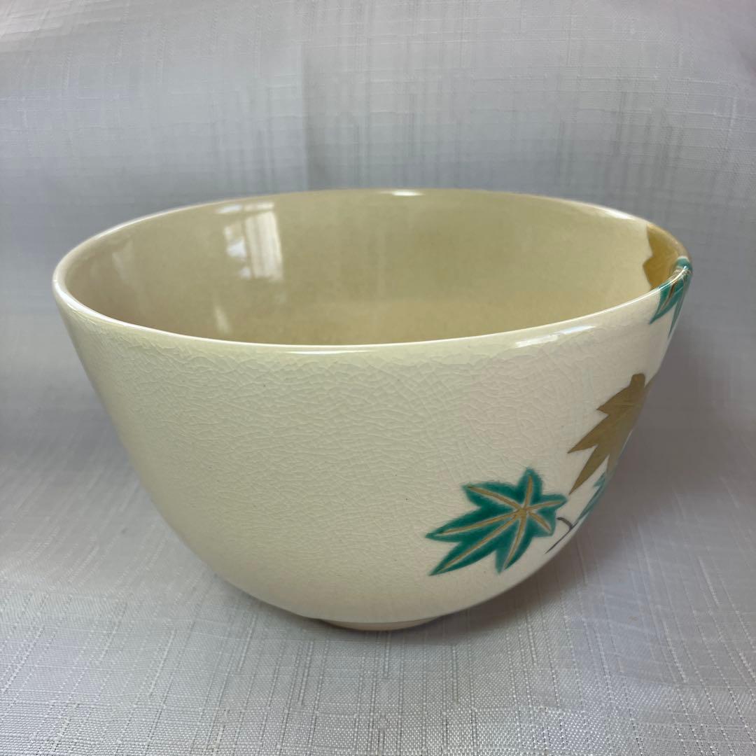 茶道具　通次阿山　色絵　青楓　茶碗