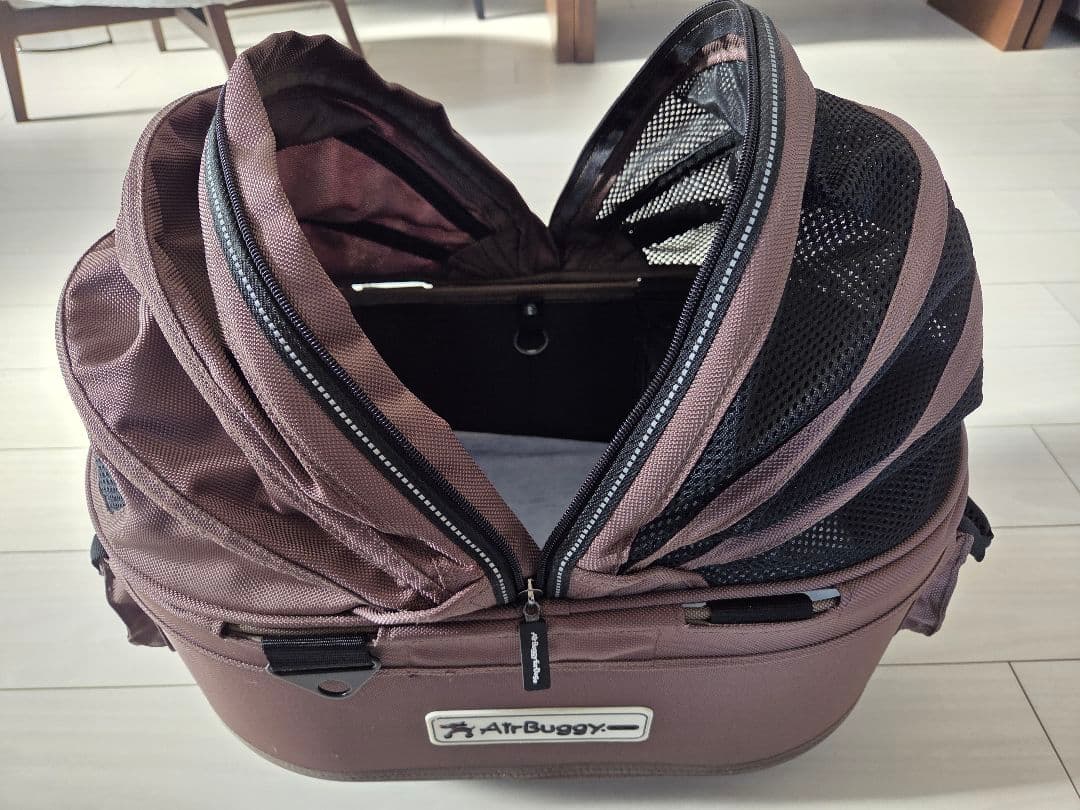 AirBuggy 犬用カート ブラウン メッシュカバー付き