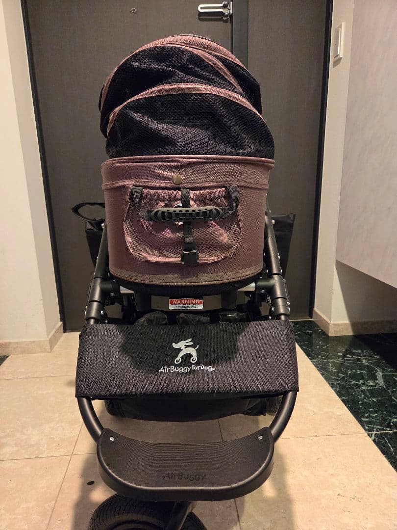 AirBuggy 犬用カート ブラウン メッシュカバー付き