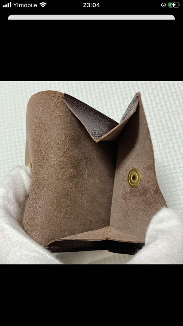 未使用　IL BISONTE レザー二つ折り財布　チョコ　濃茶　ミニウォレット