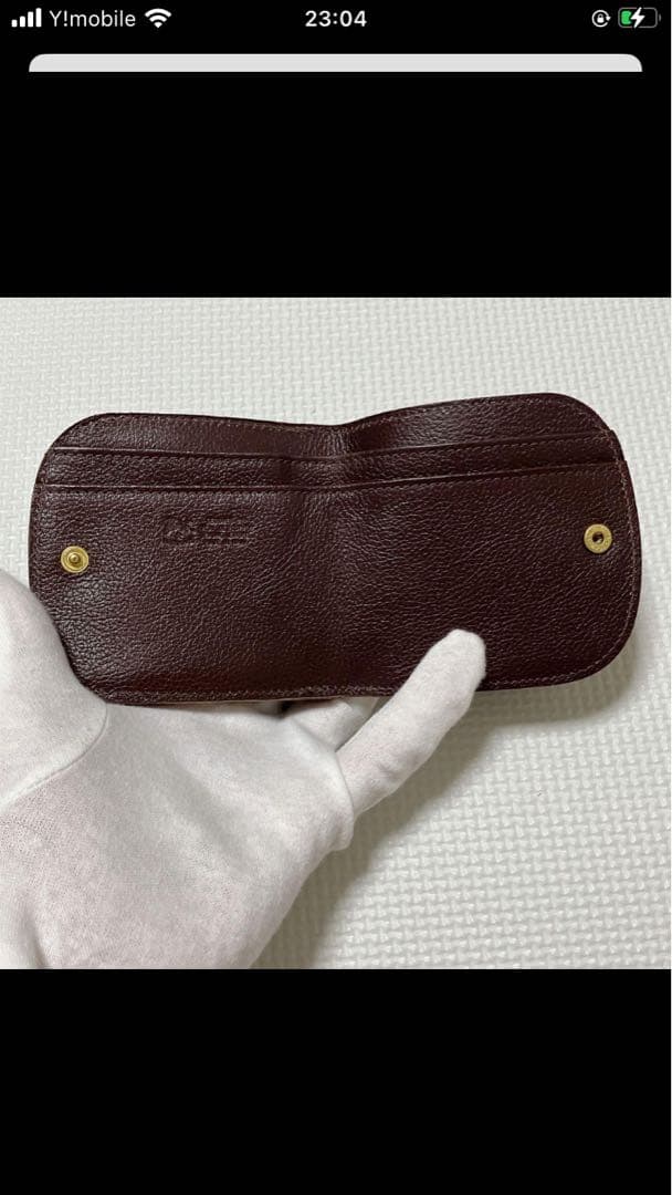 未使用　IL BISONTE レザー二つ折り財布　チョコ　濃茶　ミニウォレット