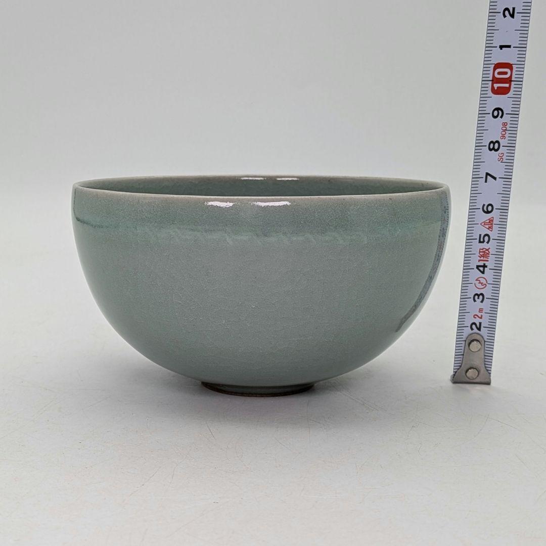 韓国人間文化財 柳海剛（柳根瀅） 高麗青磁茶碗 共箱 抹茶碗 抹茶茶碗 茶道具
