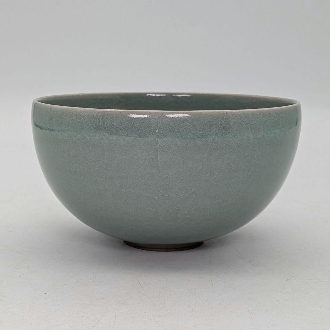 韓国人間文化財 柳海剛（柳根瀅） 高麗青磁茶碗 共箱 抹茶碗 抹茶茶碗 茶道具
