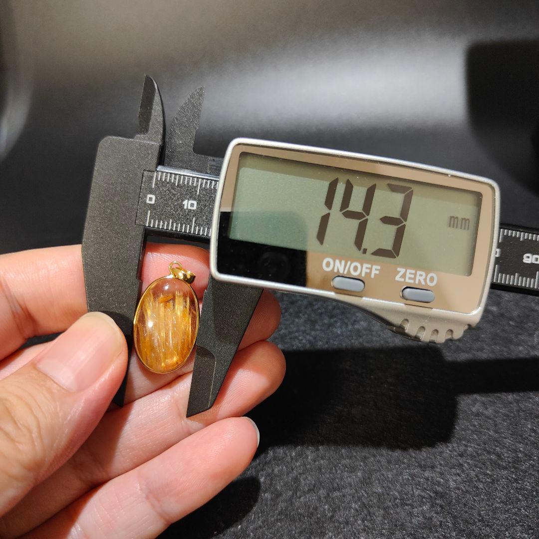 3 ルチルクォーツ　18金　ペンダント　金針水晶　天然石　金運　風水　水晶　財運