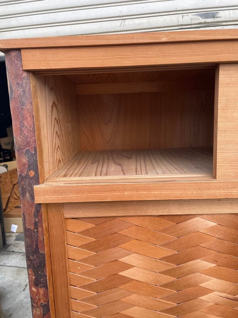 伝統工芸 茶道具　置水屋　水屋箪笥　網代引戸　茶箪笥