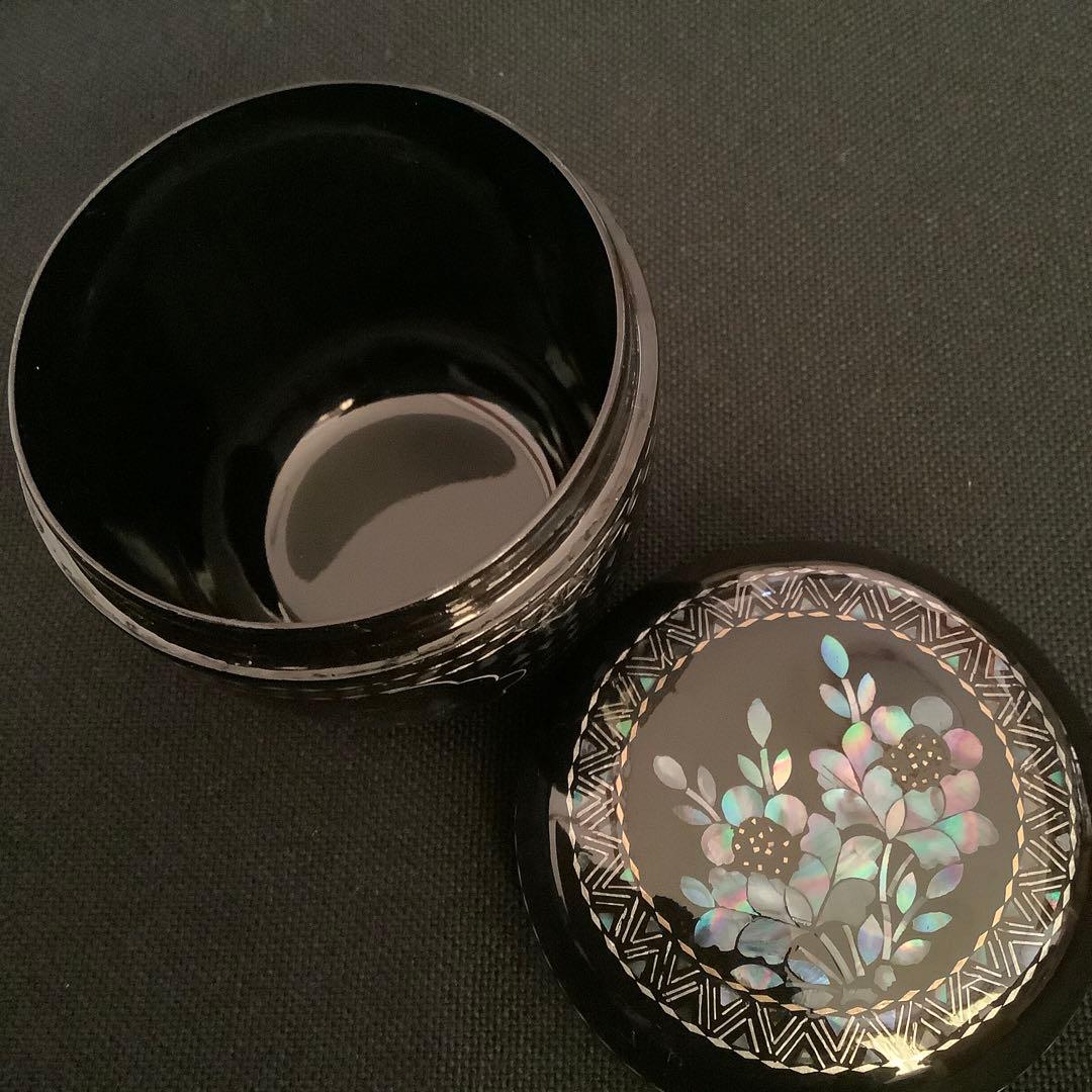 【茶道具】　棗　螺鈿細工　貝殻細工