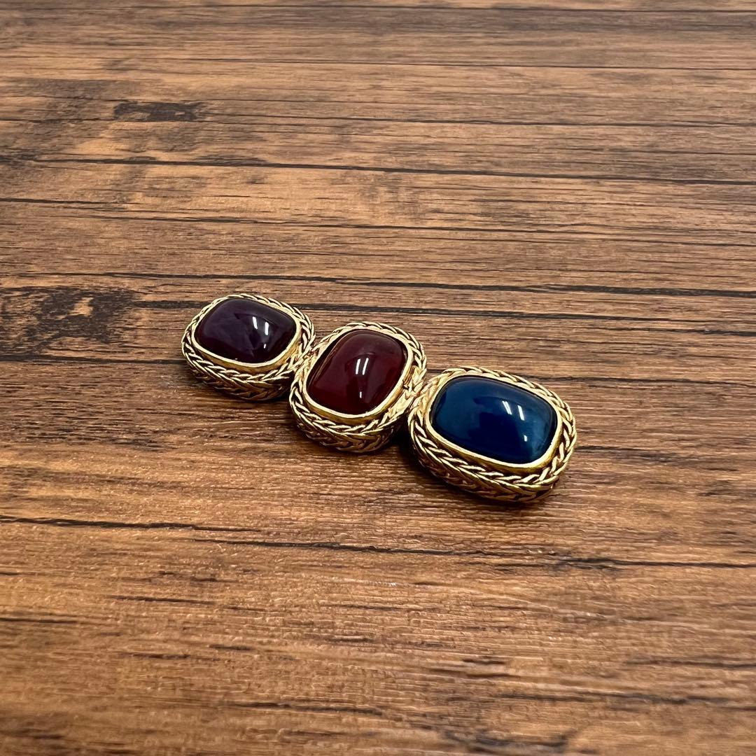 【Y】ジバンシー ブローチ ゴールド 色石 ヴィンテージ