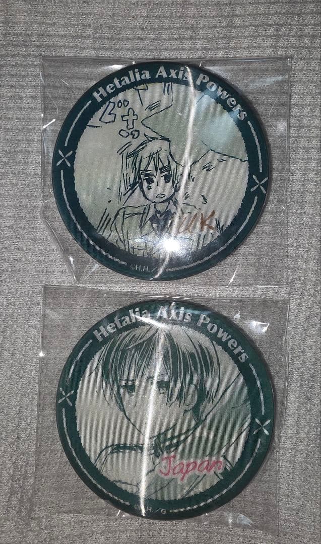 ヘタリア アニメガ チェンジング 缶バッジ イギリス 日本 しちへんげだよ