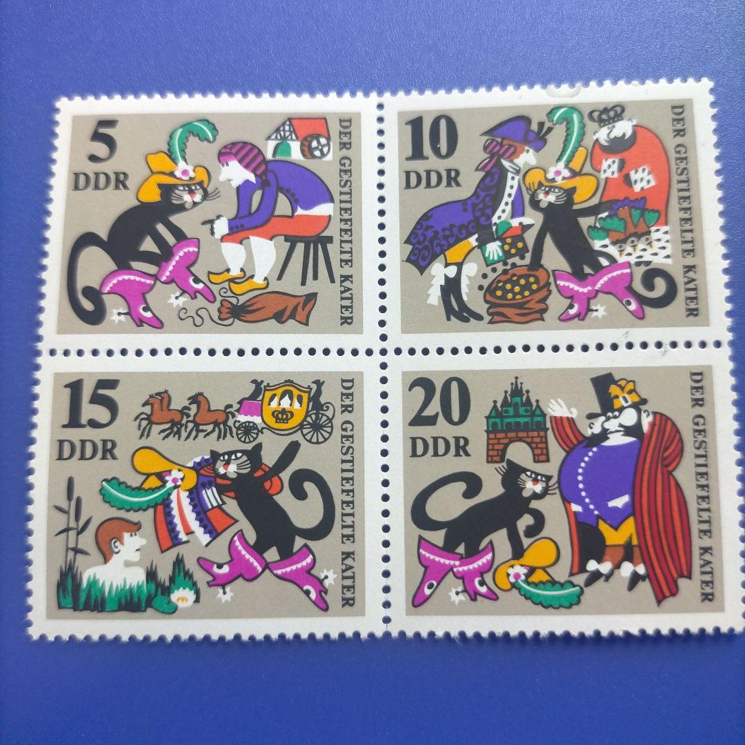 4451 外国切手 ドイツ 1968年 童話 「長靴をはいた猫」田型